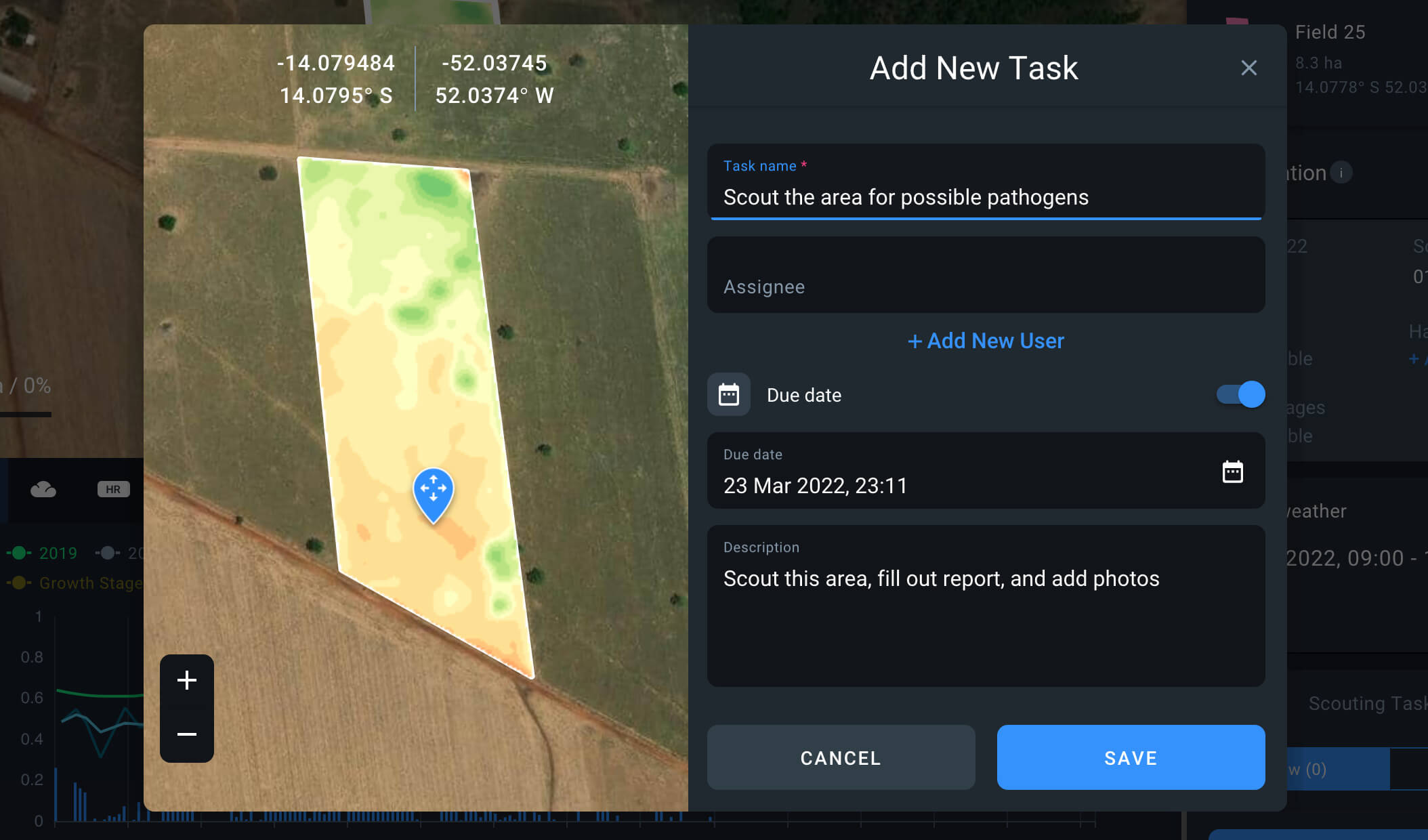scouting task on EOS Crop Monitoring