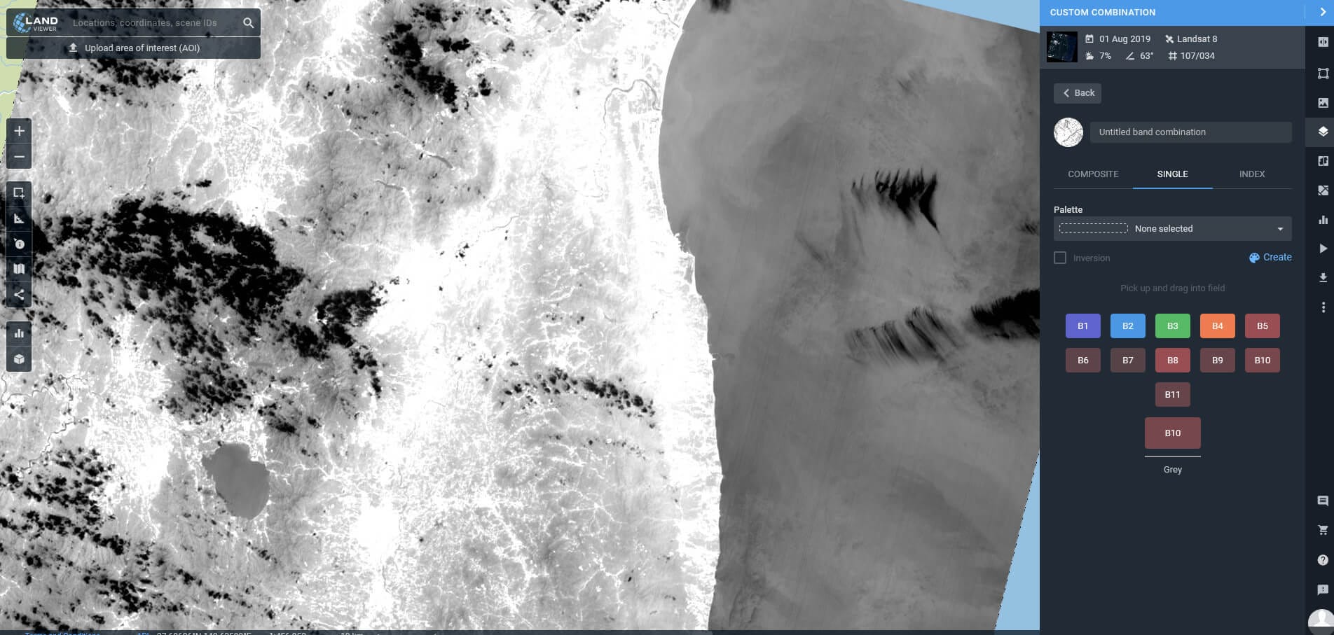 dispersão de calor ao redor de Fukushima, Japão, através da combinação das bandas de Landsat 10 e 11