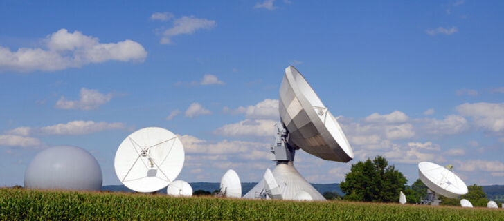 ground station retrieving data from satellite