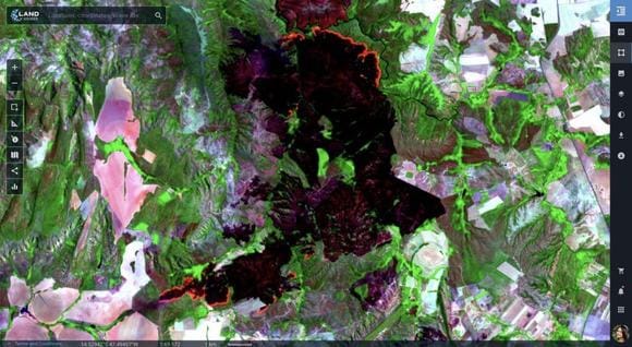 visualización de incendios forestales y cicatrices de quemaduras a través de compuestos RGB