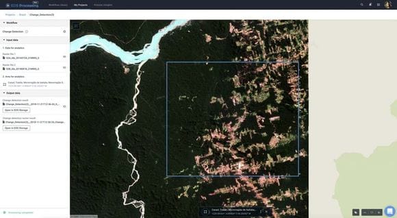 Imagen del Landsat 8 sobre el Área de Protección Ambiental Triunfo Xingu, en Pará stat