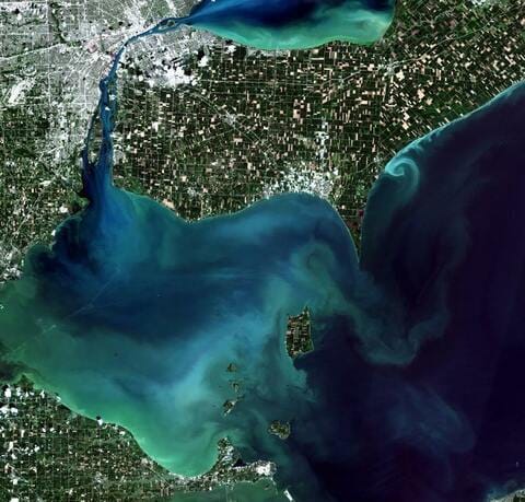 Lake Erie Satellite View Satellite Image Of Lake Erie From Sentinel 2 | Eos Gallery