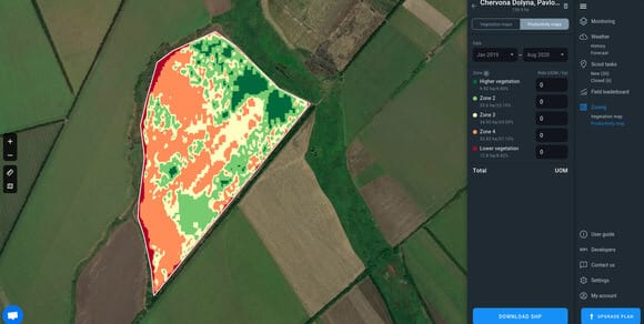 зонирование полей в EOS Crop Monitoring