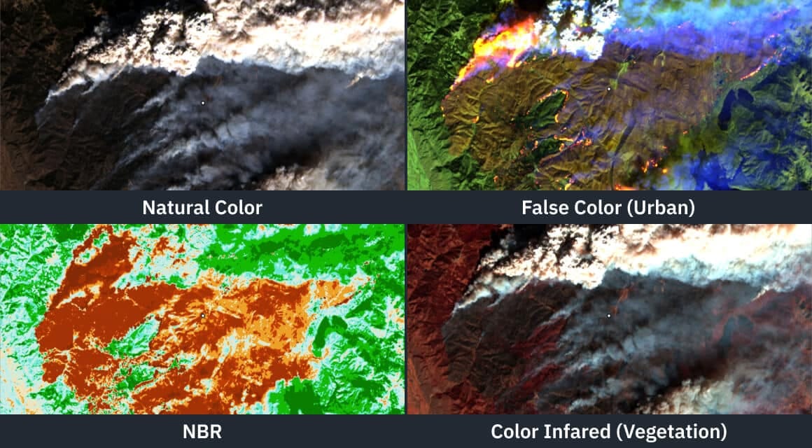 forest fires in Colorado: satellite imageries