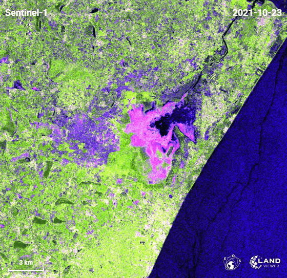 water level change due to the flood in the Viluppuram district of Tamil Nadu
