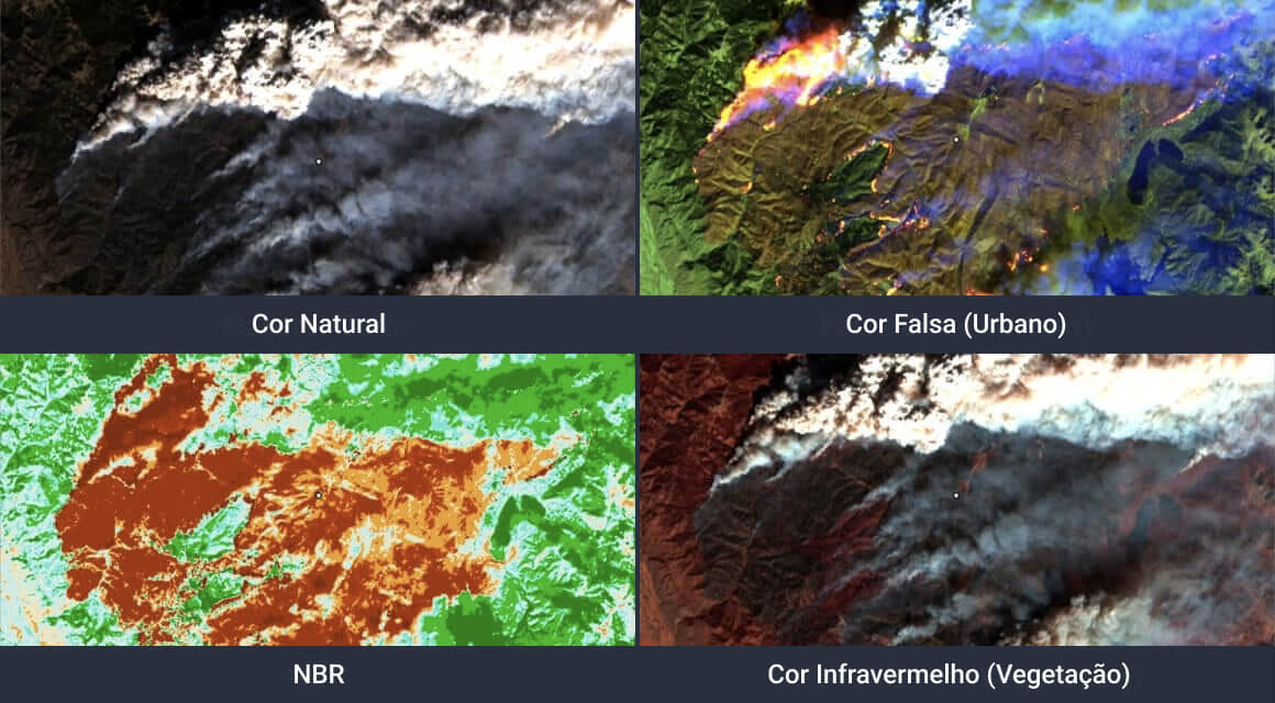 incêndios florestais no Colorado: imagens de satélite