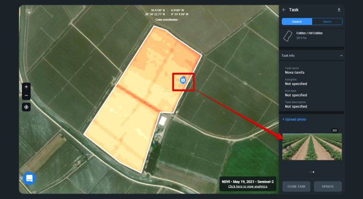 scouting task on EOS Crop Monitoring